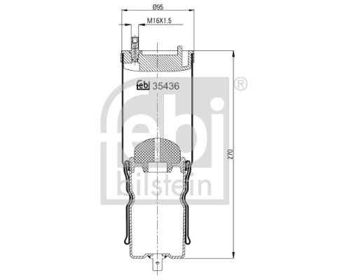 Febi Cab Suspension Air Bellow 97mm
