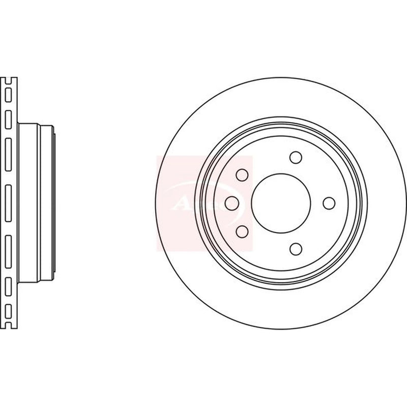 Apec 2 x Vented Rear Brake Discs DSK969