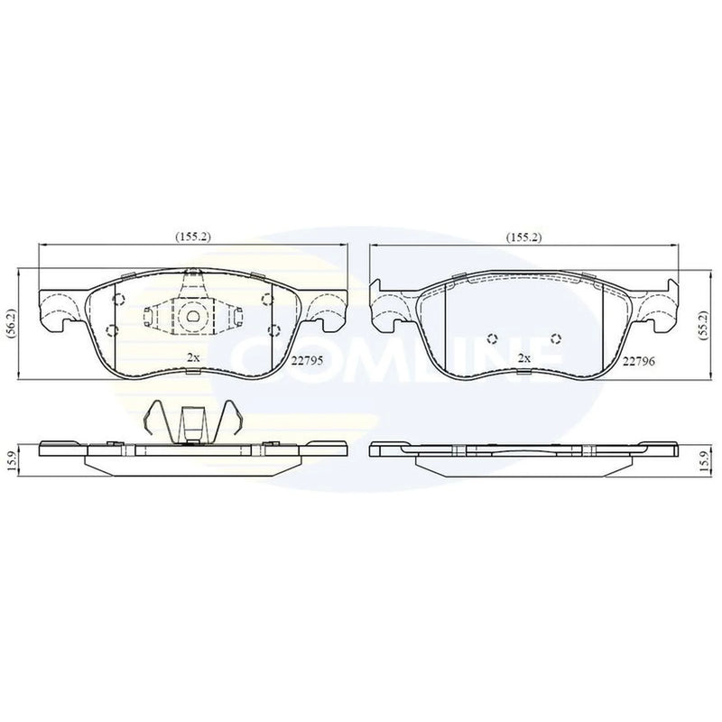 Comline 4 x Front Brake Pad Set CBP02368