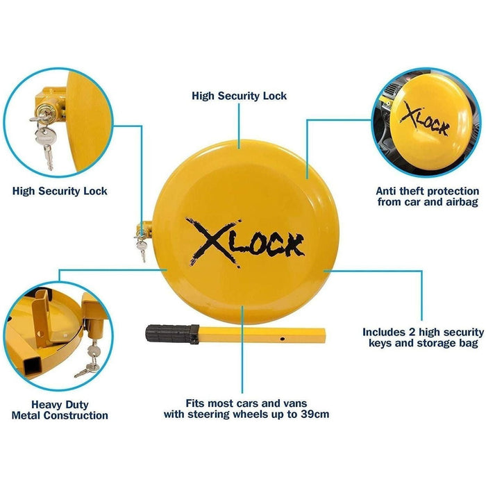 Car Anti Theft High Security Full Face Disc Cover Steering Wheel Lock SWUXSL2 Streetwize  - Town Parts