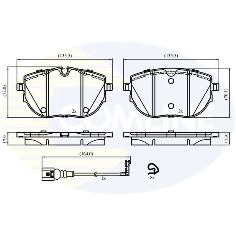 Comline 4 x Front Brake Pad Set CBP22867