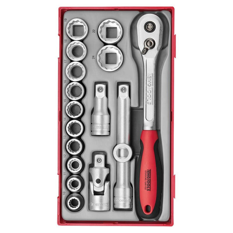 Teng Tools Socket Set 1/2" Drive TT1 17 Pieces