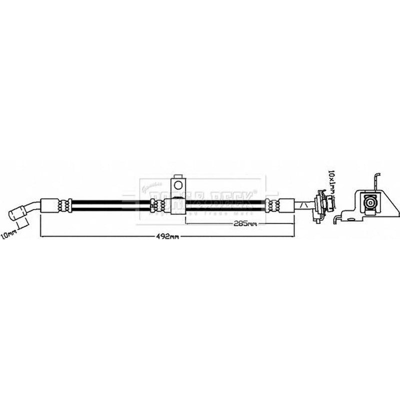 Borg & Beck Brake Hydraulic Hose Line Front Left BBH8130