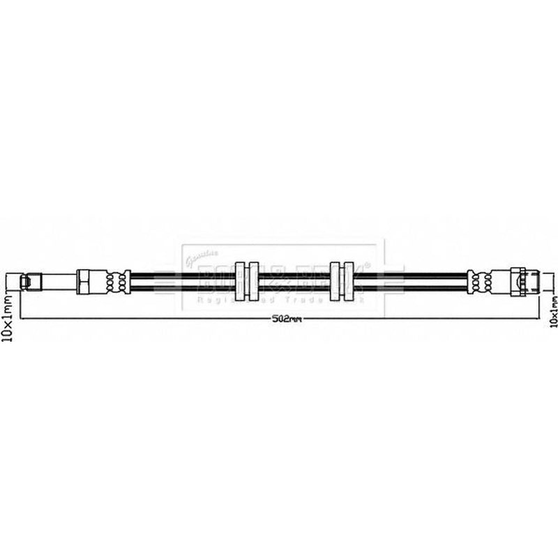Borg & Beck Brake Hydraulic Hose Line Rear Left BBH8390