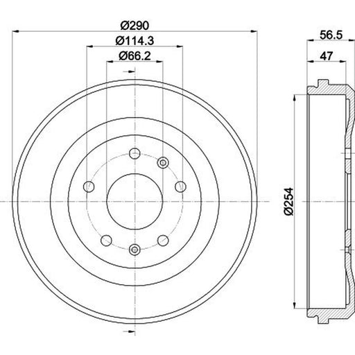Mintex Brake Drum Assembly Rear MBD281