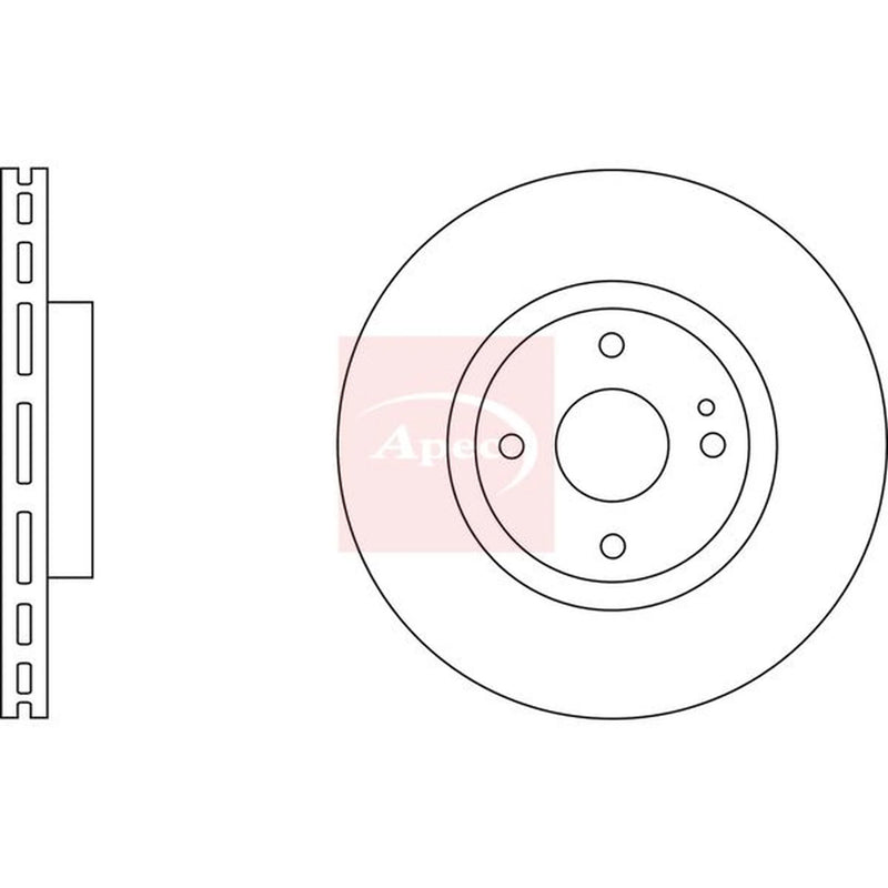 Apec 2 x Vented Front Brake Discs DSK2578