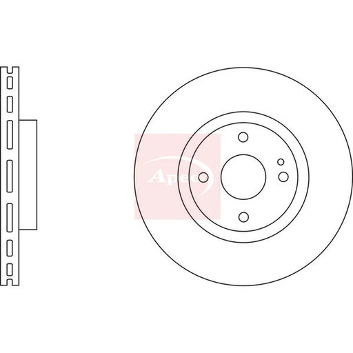 Apec 2 x Vented Front Brake Discs DSK2578