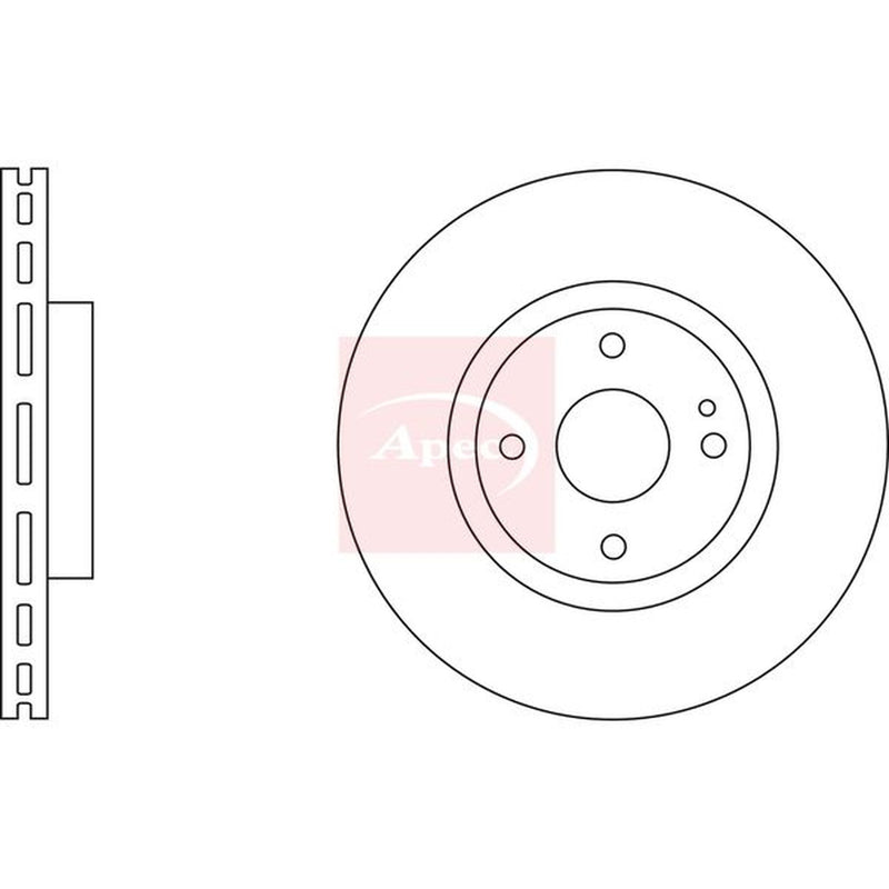 Apec 2 x Vented Front Brake Discs DSK2578