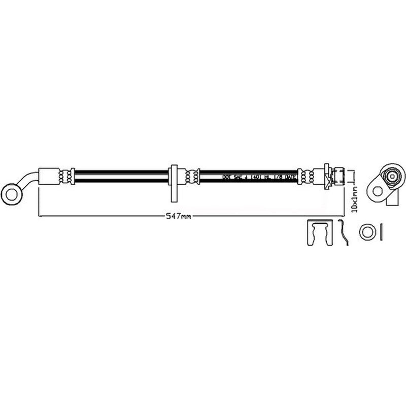 Juratek Brake Hydraulic Hose Line Front Left JBH1282L