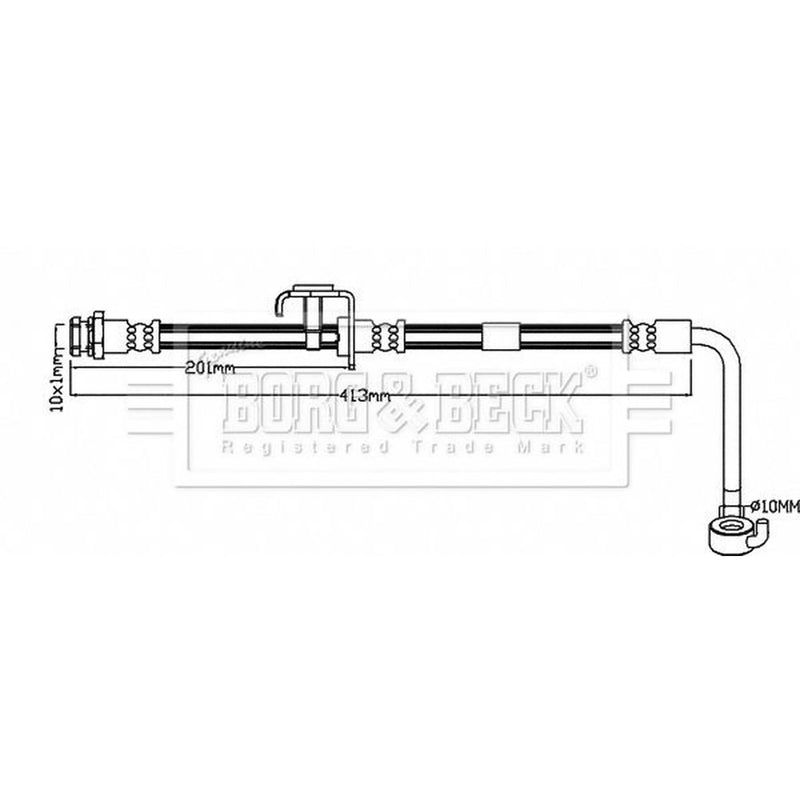 Borg & Beck Brake Hydraulic Hose Line Front Right BBH8313