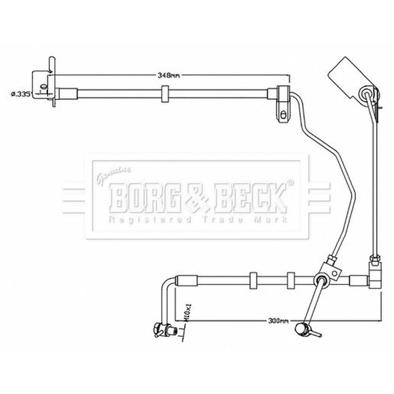 Borg & Beck Brake Hydraulic Hose Line Rear Left BBH8741