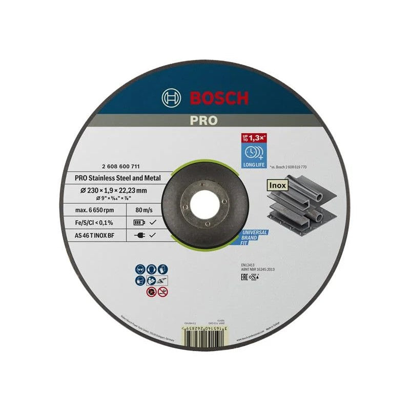 Bosch Powertool Accessories PRO Stainless Steel & Metal Bonded Cutting Disc,