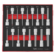 Teng Tools 1/2" Long Hex & TX Bit Socket Set FOAM2 17 Pieces