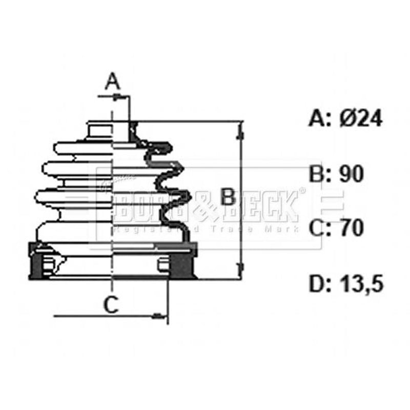 Borg & Beck Drive Shaft Bellow Kit BCB6401