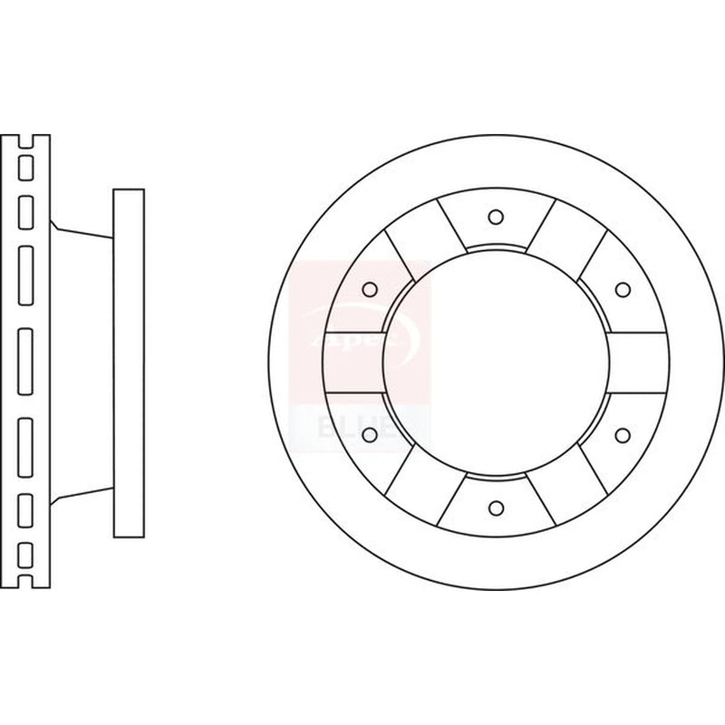 Apec 2 x Vented Brake Discs SDK7325