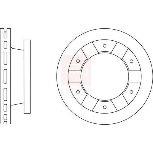 Apec 2 x Vented Brake Discs SDK7325