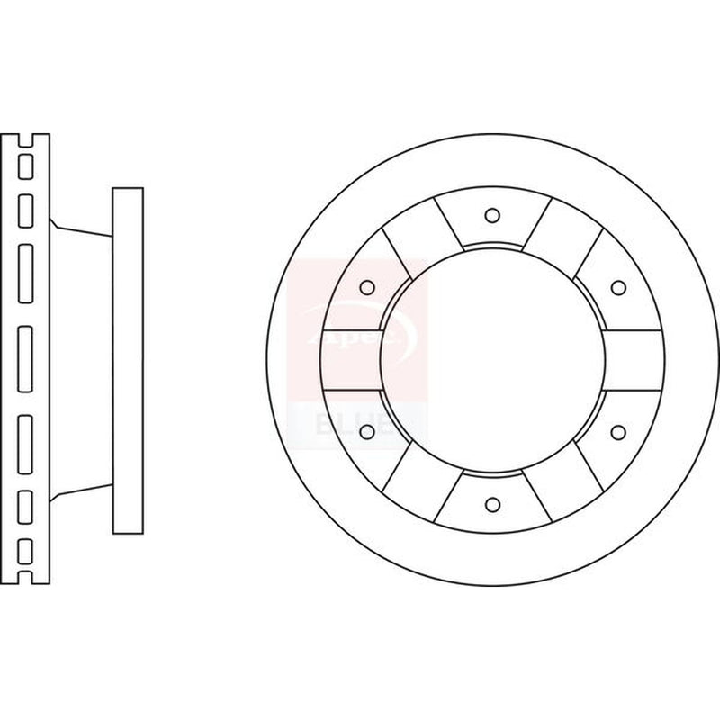 Apec 2 x Vented Brake Discs SDK7325