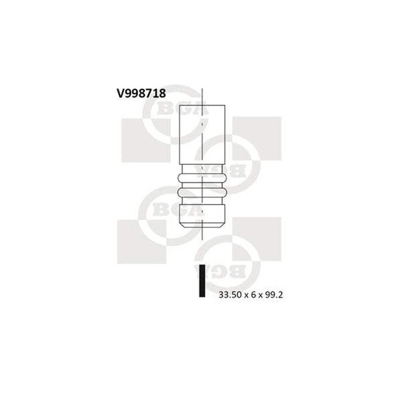 BGA Engine Intake Valve 33mm Head V998718