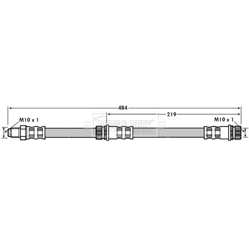 Borg & Beck Brake Hydraulic Hose Line Rear Left BBH7114