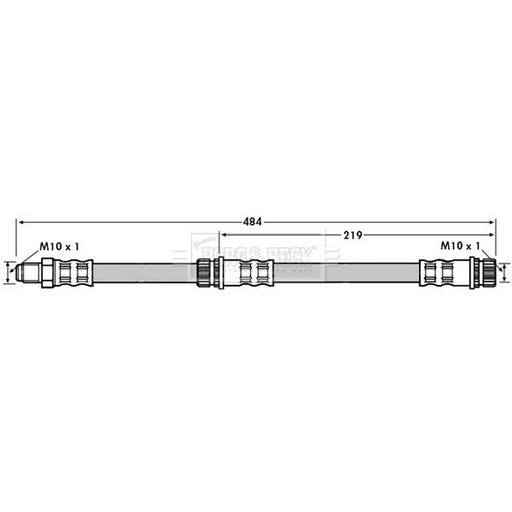 Borg & Beck Brake Hydraulic Hose Line Rear Left BBH7114