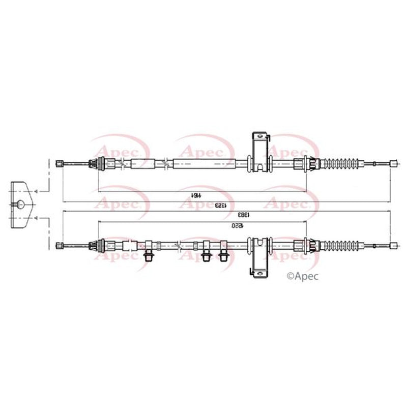 Apec Handbrake Cable Centre CAB1869