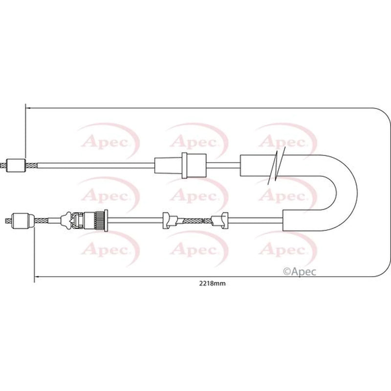 Apec Handbrake Cable Left Rear CAB1376