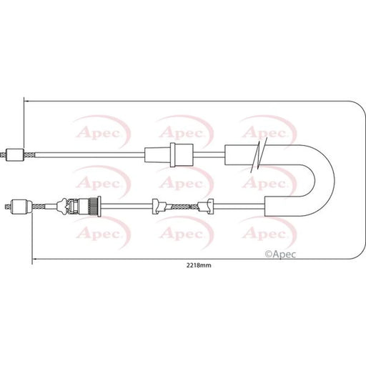 Apec Handbrake Cable Left Rear CAB1376