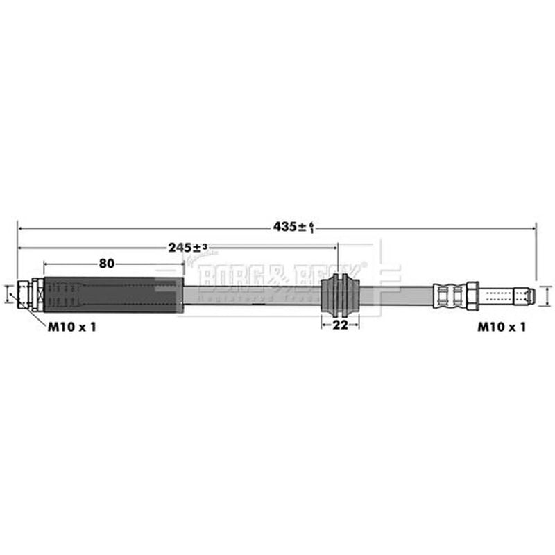 Borg & Beck Brake Hydraulic Hose Line Rear Left BBH7430