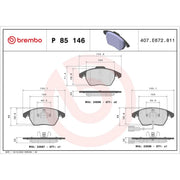 Brembo 4 x Front Brake Pad Set P85146
