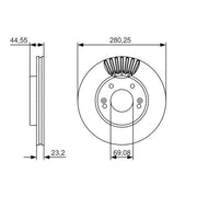 Bosch 2 x Vented Brake Discs 0986479A12