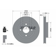Textar 2 x Internally Vented Brake Discs 92176003