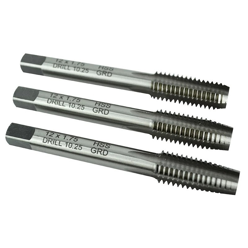 Faithfull HSS Straight Flute Tap Set M12 x 1.75, 3 Piece - FAIHSSTM12