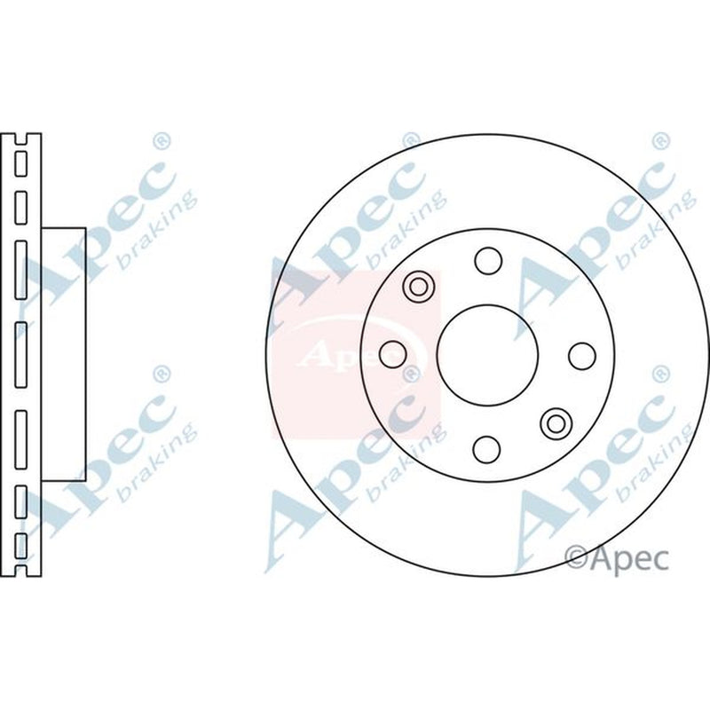 Apec 2 x Vented Front Brake Discs DSK2286