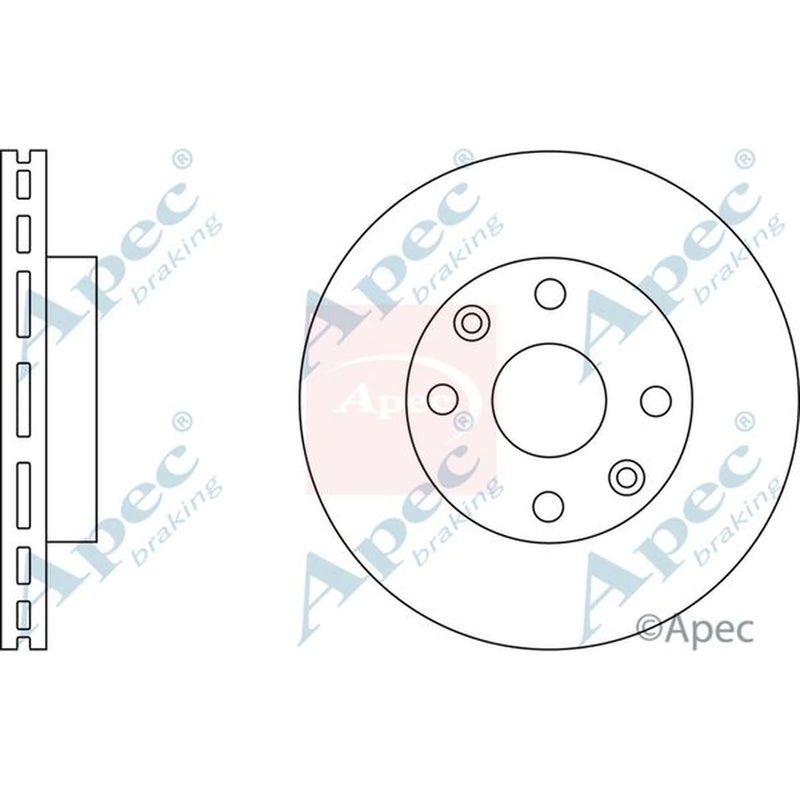 Apec 2 x Vented Front Brake Discs DSK2286