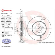 Brembo 2 x Steel Front Brake Disc Hub Brake Discs 09.C981.23