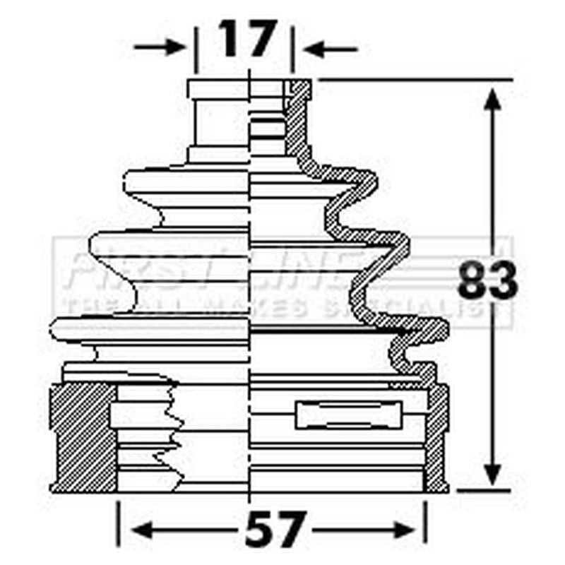First Line Drive Shaft Bellow Kit Rear Left FCB6239