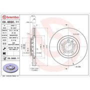 Brembo 2 x Front Brake Discs 09.8690.11