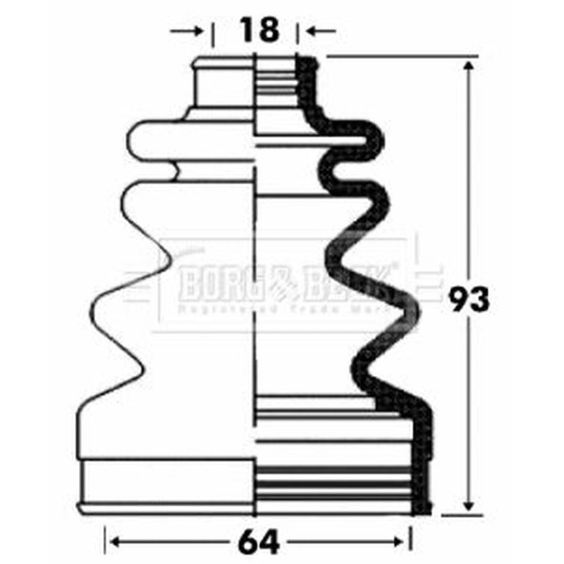 Borg & Beck Drive Shaft Bellow Kit Front Left BCB2862