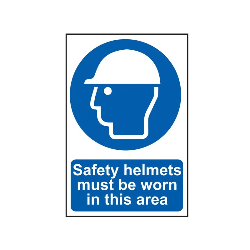 Scan Safety Helmets Must Be Worn In This Area - PVC Sign 400 x 600mm - 4000
