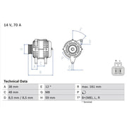 Bosch Car Alternator 12V 0 986 049 570