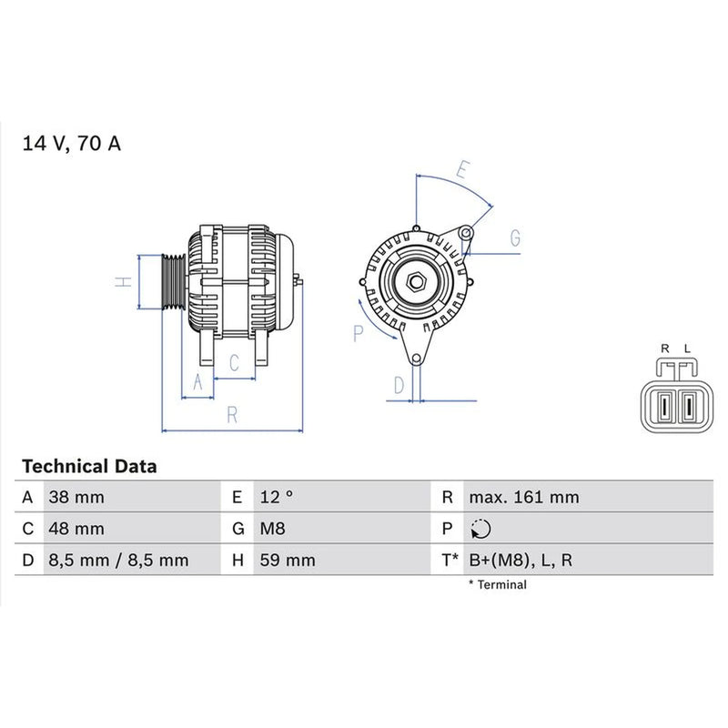 Bosch Car Alternator 12V 0 986 049 570