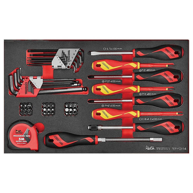 Teng Tools Screwdriver Set FOAM3 54 Pieces