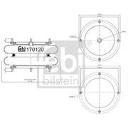 Febi Air Suspension Bellow 282mm 170120