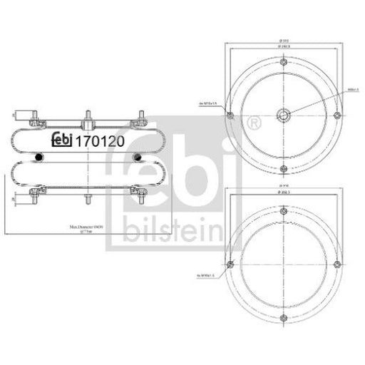 Febi Air Suspension Bellow 282mm 170120