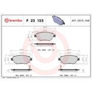 Brembo 4 x Front Brake Pad Set P23153