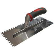 Faithfull Notched Trowel Serrated 6mm Stainless Steel Soft Grip Handle 11 x