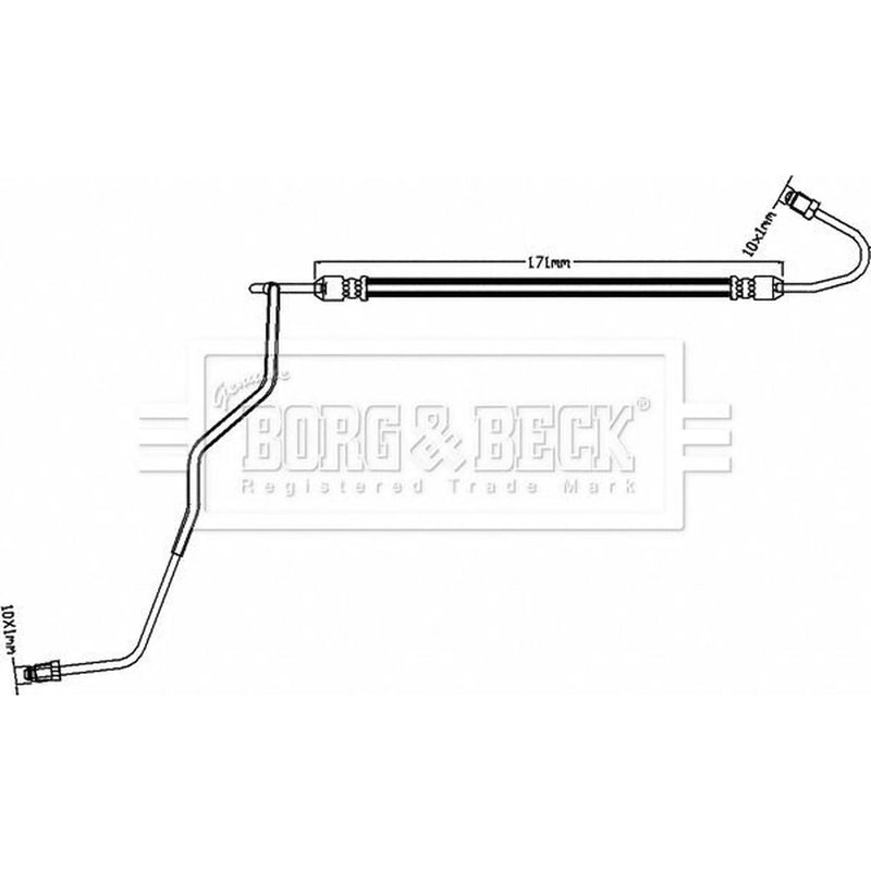 Borg & Beck Brake Hydraulic Hose Line Rear BBH8591