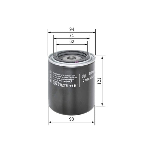 Genuine Bosch Car Oil Filter P2005 Fits Nissan 280Zx - 2.8 - 78-83 0986452005 Bosch  - Town Parts