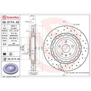 Brembo 2 x Aluminium Front Brake Disc Hub Brake Discs 09.D174.43