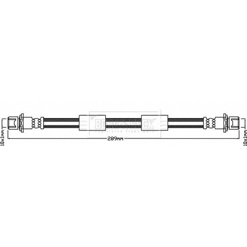 Borg & Beck Brake Hydraulic Hose Line Rear Left BBH8622